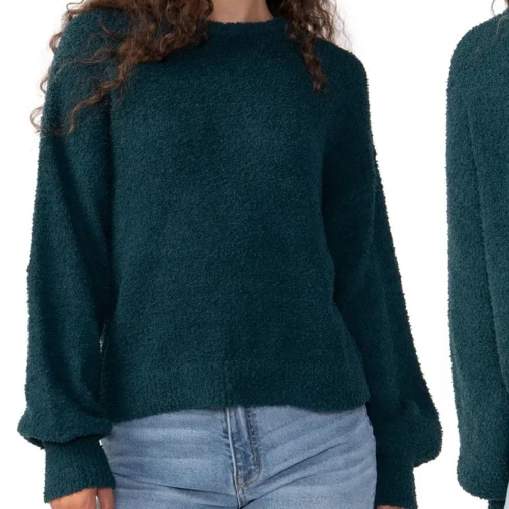 Sanctuary Plush Crewneck Sweater jade